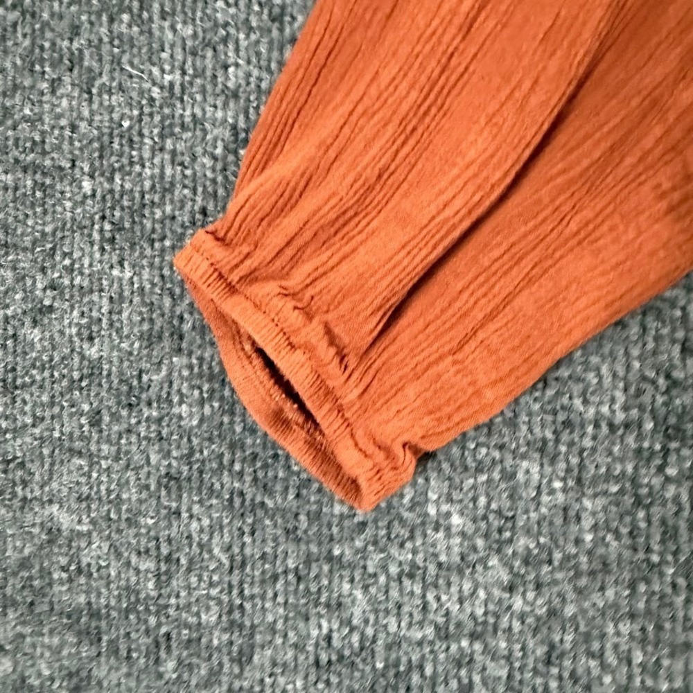 Knox Rose Orange Boho Midi Dress Women's Medium Approx Tiered Ruffle Long Sleeve - Picture 13 of 14